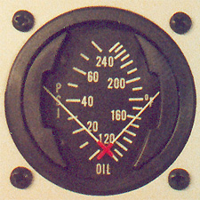 Dual oil pressure-oil temperature gauge
