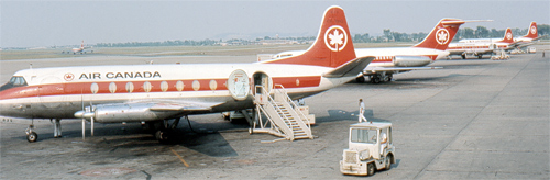 Vickers Viscount CF-THQ fin 635 July 1966, Dorval